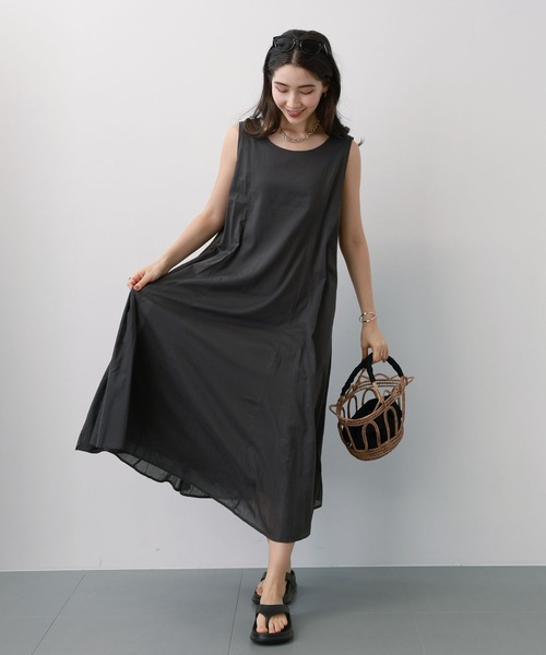 saloon（サルーン）の「SALOON(サルーン)/コットンボイル2WAYワンピース【手洗い可】（ワンピース・レディース・ブラック/オレンジ/マルチ・FREE）」の11枚目の写真