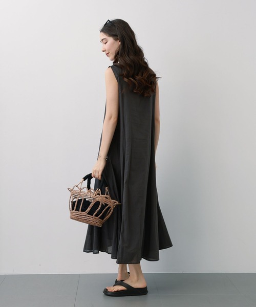 saloon（サルーン）の「SALOON(サルーン)/コットンボイル2WAYワンピース【手洗い可】（ワンピース・レディース・ブラック/オレンジ/マルチ・FREE）」の12枚目の写真