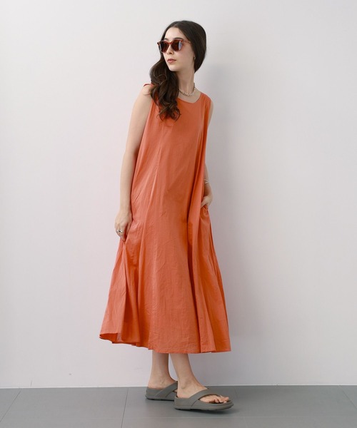 saloon（サルーン）の「SALOON(サルーン)/コットンボイル2WAYワンピース【手洗い可】（ワンピース・レディース・ブラック/オレンジ/マルチ・FREE）」の16枚目の写真