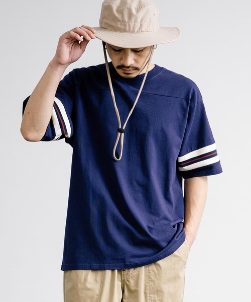 KRIFF MAYER(クリフメイヤー)の「KRIFF MAYER クリフメイヤー リブラインフットボール半袖Tシャツ 2355803(Tシャツ/カットソー・メンズ・ブラック/ネイビー/オフホワイト・XL/L/M)」の3枚目の写真