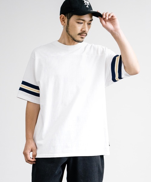 KRIFF MAYER(クリフメイヤー)の「KRIFF MAYER クリフメイヤー リブラインフットボール半袖Tシャツ 2355803(Tシャツ/カットソー・メンズ・ブラック/ネイビー/オフホワイト・XL/L/M)」の5枚目の写真