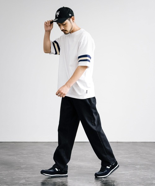 KRIFF MAYER(クリフメイヤー)の「KRIFF MAYER クリフメイヤー リブラインフットボール半袖Tシャツ 2355803(Tシャツ/カットソー・メンズ・ブラック/ネイビー/オフホワイト・XL/L/M)」の6枚目の写真