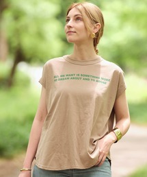 テキストロゴフレンチスリーブTシャツ