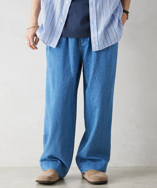 JOURNAL STANDARD relume（ジャーナルスタンダード　レリューム）の「コットンリネン 2タック デニムスラックス（デニムパンツ・メンズ・サックスブルー/ネイビー・LARGE/MEDIUM）」の14枚目の写真