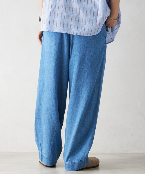 JOURNAL STANDARD relume（ジャーナルスタンダード　レリューム）の「コットンリネン 2タック デニムスラックス（デニムパンツ・メンズ・サックスブルー/ネイビー・LARGE/MEDIUM）」の17枚目の写真