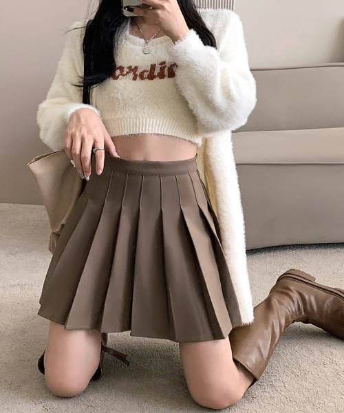 REMUR(レミュール)の「プリーツミニスカート インナーパンツ付き(スカート・レディース・グレー/ブラック/ブラウン/ホワイト・L/M/S)」の16枚目の写真