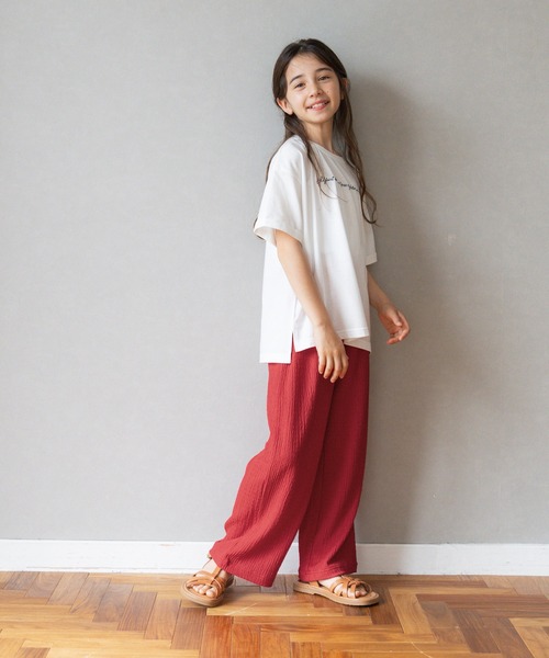 coca（coca）（コカ）の「【WEB限定セール】キッズ 親子お揃いシボシャーリングイージーパンツ（その他パンツ・キッズ・アイボリー/レッド/ブラック・110/140/130/120）」の19枚目の写真