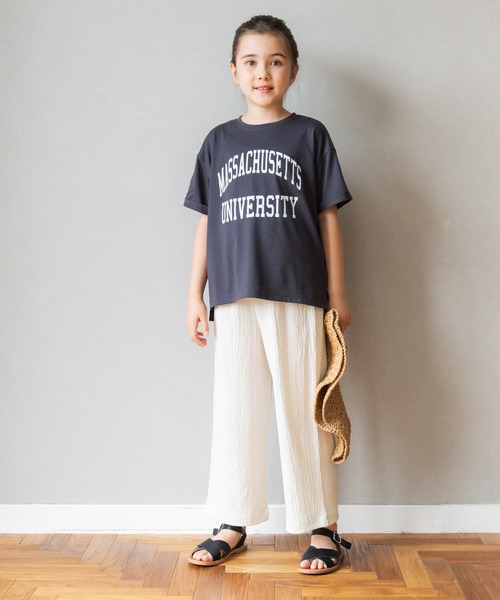 coca（coca）（コカ）の「【WEB限定セール】キッズ 親子お揃いシボシャーリングイージーパンツ（その他パンツ・キッズ・アイボリー/レッド/ブラック・110/140/130/120）」の4枚目の写真