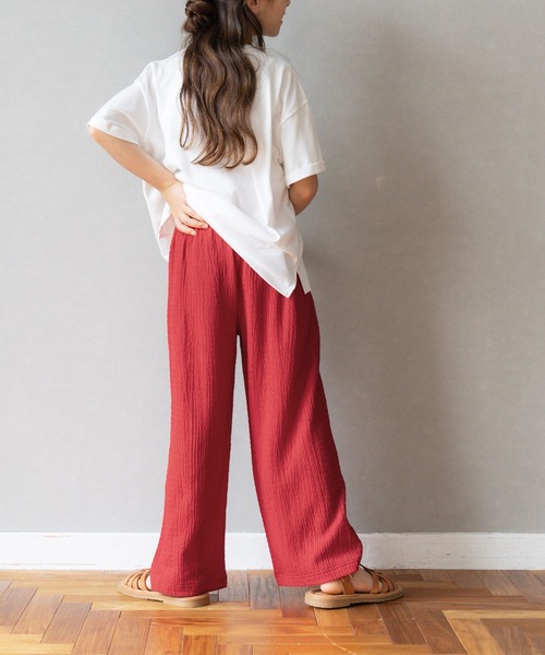 coca（coca）（コカ）の「【WEB限定セール】キッズ 親子お揃いシボシャーリングイージーパンツ（その他パンツ・キッズ・アイボリー/レッド/ブラック・110/140/130/120）」の16枚目の写真