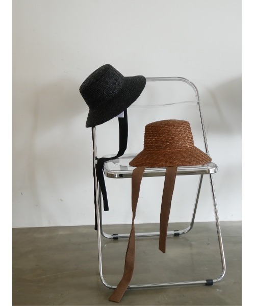 TRUNC（トランクエイティーエイト）の「Ribbon Straw Hat（ハット・レディース・ブラック/ブラウン・FREE）」の10枚目の写真