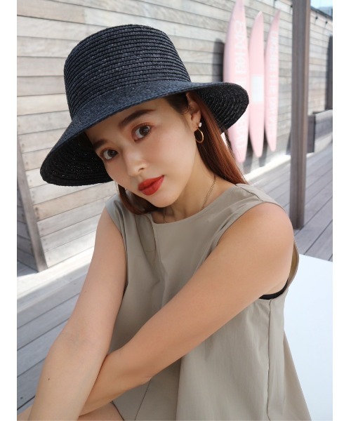TRUNC（トランクエイティーエイト）の「Ribbon Straw Hat（ハット・レディース・ブラック/ブラウン・FREE）」の21枚目の写真