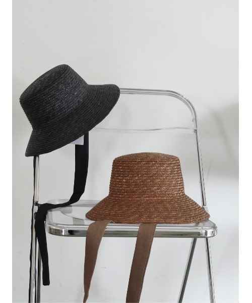 TRUNC（トランクエイティーエイト）の「Ribbon Straw Hat（ハット・レディース・ブラック/ブラウン・FREE）」の9枚目の写真