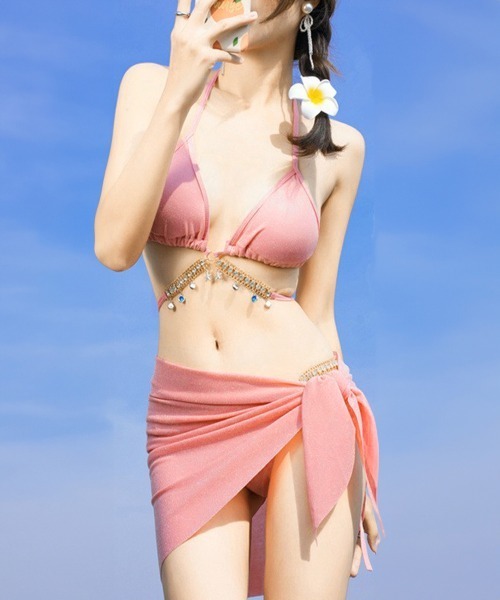 Amazon.co.jp: [KEWJYUE] レディース 水着 ビキニ 3点セット
