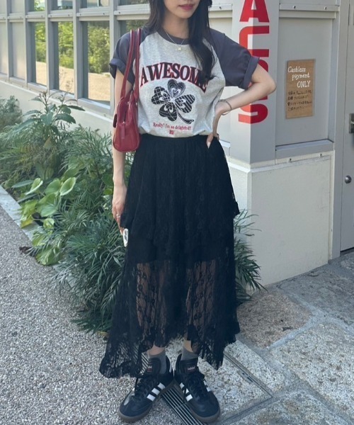 nemne store（ネンネストア）の「《低身長サイズあり》アソートラグランTシャツ（Tシャツ/カットソー・レディース・スミクロ/オートミール/ホワイト系その他/オフホワイト/杢グレー/ブラック系その他・SMALL/MEDIUM/LARGE）」の5枚目の写真