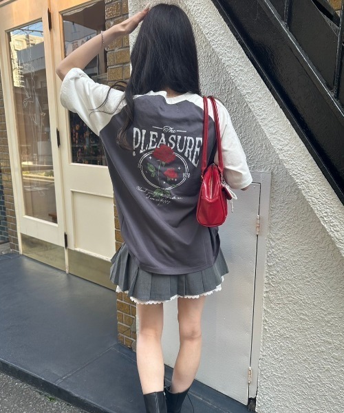 nemne store（ネンネストア）の「《低身長サイズあり》アソートラグランTシャツ（Tシャツ/カットソー・レディース・スミクロ/オートミール/ホワイト系その他/オフホワイト/杢グレー/ブラック系その他・SMALL/MEDIUM/LARGE）」の4枚目の写真