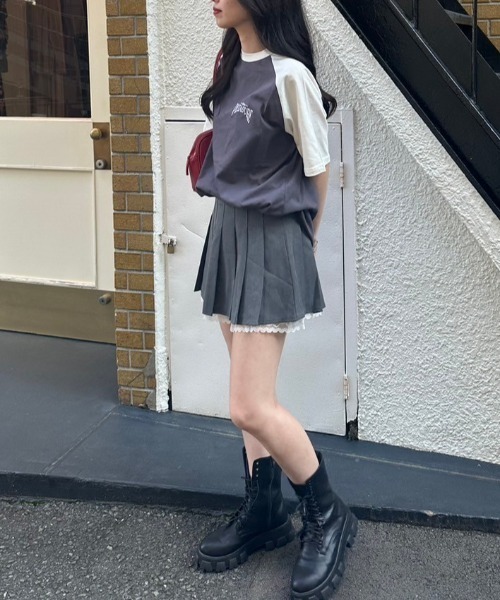 nemne store（ネンネストア）の「《低身長サイズあり》アソートラグランTシャツ（Tシャツ/カットソー・レディース・スミクロ/オートミール/ホワイト系その他/オフホワイト/杢グレー/ブラック系その他・SMALL/MEDIUM/LARGE）」の14枚目の写真