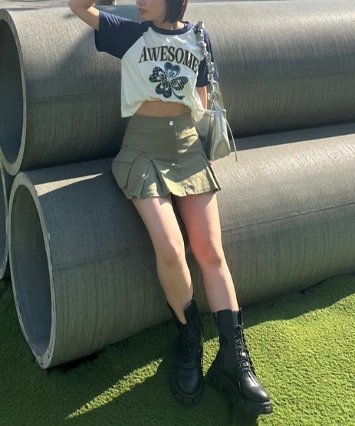 nemne store（ネンネストア）の「《低身長サイズあり》アソートラグランTシャツ（Tシャツ/カットソー・レディース・スミクロ/オートミール/ホワイト系その他/オフホワイト/杢グレー/ブラック系その他・SMALL/MEDIUM/LARGE）」の9枚目の写真