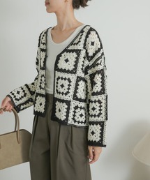 URBAN RESEARCH DOORS | パッチワーククロシェニットカーディガン(カーディガン/ボレロ)