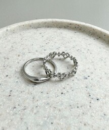 ハートチェーン２連リング