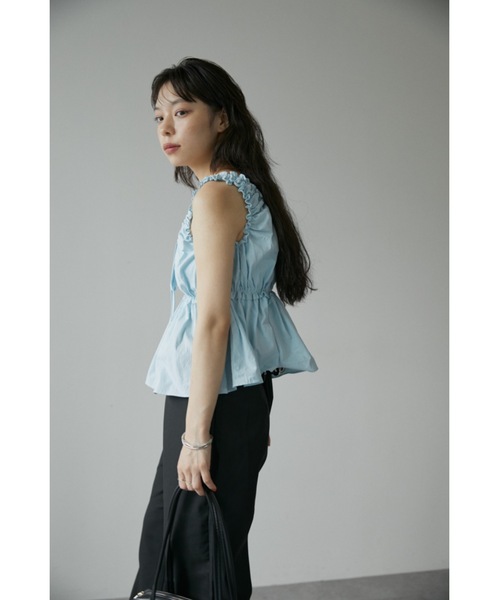 DRWCYS（ドロシーズ）の「ギャザーリボントップス（キャミソール・レディース・ブルー/ホワイト・FREE）」の7枚目の写真