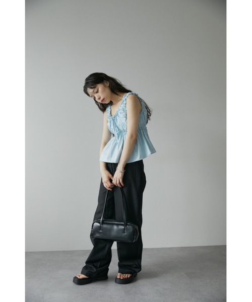 DRWCYS（ドロシーズ）の「ギャザーリボントップス（キャミソール・レディース・ブルー/ホワイト・FREE）」の8枚目の写真