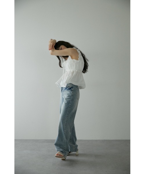 DRWCYS（ドロシーズ）の「ギャザーリボントップス（キャミソール・レディース・ブルー/ホワイト・FREE）」の14枚目の写真