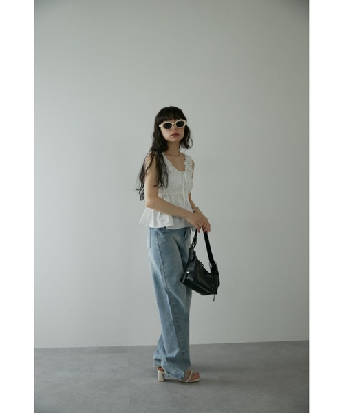 DRWCYS（ドロシーズ）の「ギャザーリボントップス（キャミソール・レディース・ブルー/ホワイト・FREE）」の15枚目の写真