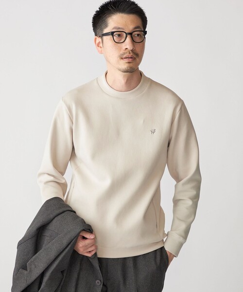 【WEB限定】SHIPS: テレワーク ビズ ワンポイントロゴ ハイゲージ ダブルニット スウェット（スウェット）｜SHIPS（シップス）