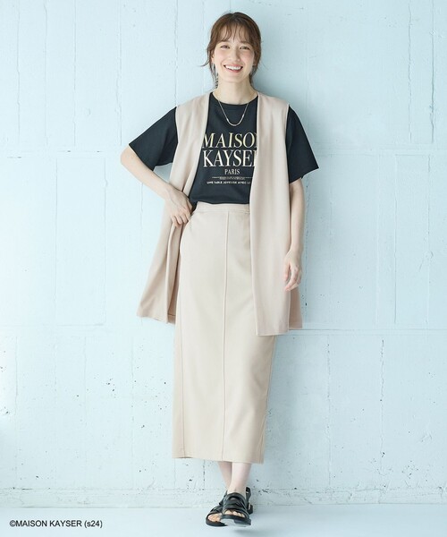 ANY（エニィ）の「【ウエストゴム】カットジョーゼットタイトスカート（スカート・レディース・ベージュ系/グリーン系/ブラック系・2/3）」の20枚目の写真