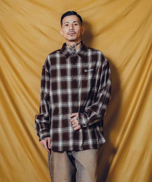 Subciety（サブサエティ）の「OMBRE CHECK SHIRT-THE BASE-（シャツ/ブラウス・メンズ・ブラウン/ネイビー/ブラック・X-LARGE/LARGE/MEDIUM/SMALL）」の9枚目の写真