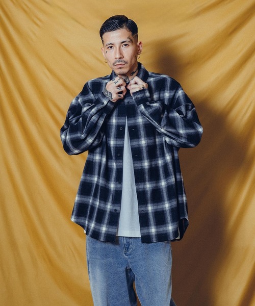 Subciety（サブサエティ）の「OMBRE CHECK SHIRT-THE BASE-（シャツ/ブラウス・メンズ・ブラウン/ネイビー/ブラック・X-LARGE/LARGE/MEDIUM/SMALL）」の8枚目の写真