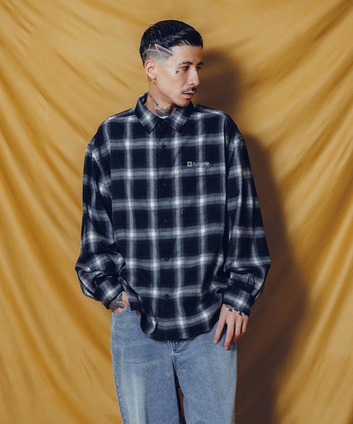 Subciety（サブサエティ）の「OMBRE CHECK SHIRT-THE BASE-（シャツ/ブラウス・メンズ・ブラウン/ネイビー/ブラック・X-LARGE/LARGE/MEDIUM/SMALL）」の7枚目の写真