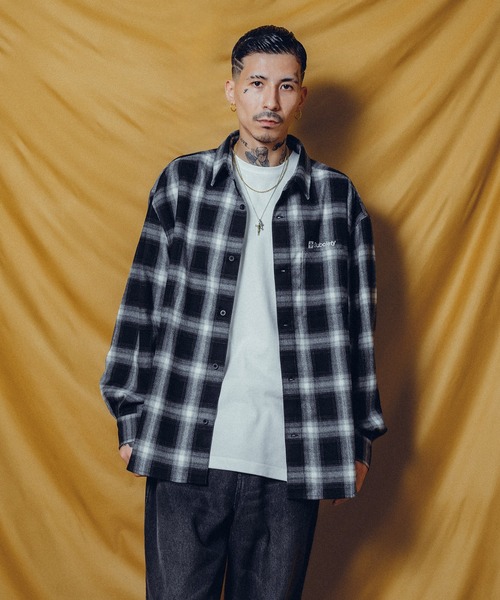 Subciety（サブサエティ）の「OMBRE CHECK SHIRT-THE BASE-（シャツ/ブラウス・メンズ・ブラウン/ネイビー/ブラック・X-LARGE/LARGE/MEDIUM/SMALL）」の12枚目の写真