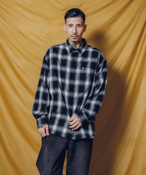 Subciety（サブサエティ）の「OMBRE CHECK SHIRT-THE BASE-（シャツ/ブラウス・メンズ・ブラウン/ネイビー/ブラック・X-LARGE/LARGE/MEDIUM/SMALL）」の11枚目の写真