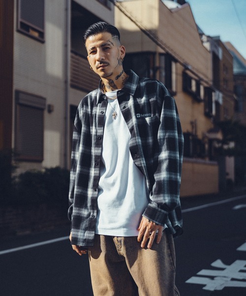 Subciety（サブサエティ）の「OMBRE CHECK SHIRT-THE BASE-（シャツ/ブラウス・メンズ・ブラウン/ネイビー/ブラック・X-LARGE/LARGE/MEDIUM/SMALL）」の16枚目の写真