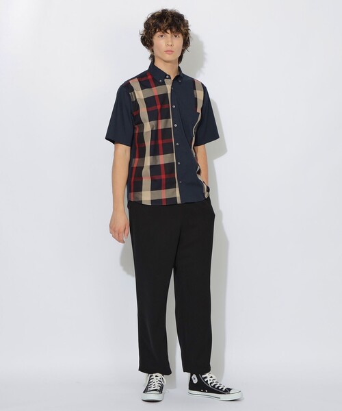 CB CRESTBRIDGE（シービークレストブリッジ）の「ストレッチブロードパーシャルチェックシャツ（シャツ/ブラウス・メンズ・オフホワイト/ブルー系その他4/ネイビー/ベージュ系その他7・L/M）」の15枚目の写真