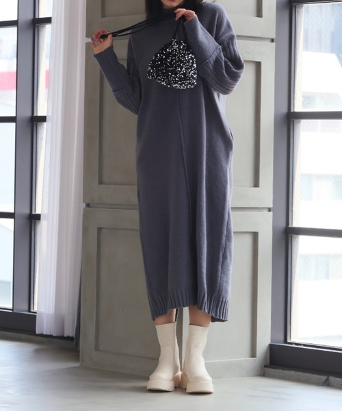 VIVIAN（ヴィヴィアン）の「厚底ニットショートブーツ（ブーツ・レディース・ベージュ/ブラック・S/M/L）」の20枚目の写真