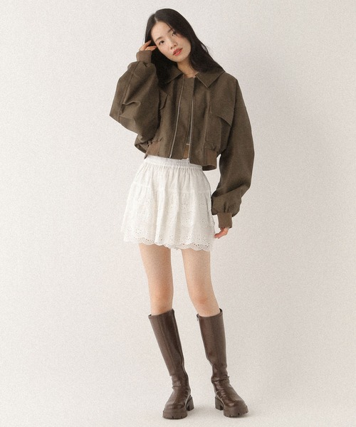 Heather WZIPショートブルゾン 146960 WZIPショートブルゾン 146960（ブルゾン）｜Heather（ヘザー）の