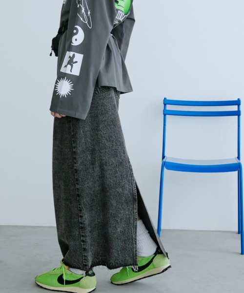 Auntie Rosa Holiday（アンティローザホリデー）の「バックスリットデニムスカート / サイズ展開あり（デニムスカート・レディース・ブラック/ブルー・SMALL/MEDIUM）」の8枚目の写真