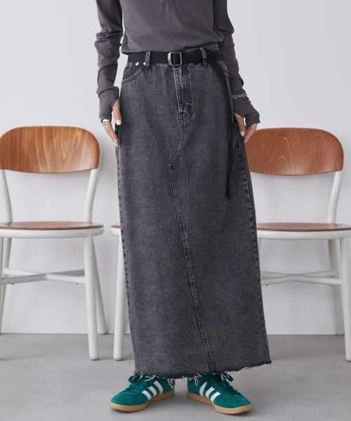 バックスリットデニムスカート / サイズ展開あり（デニム