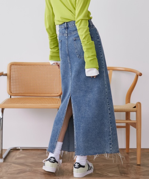 セール】バックスリットデニムスカート / サイズ展開あり（デニム