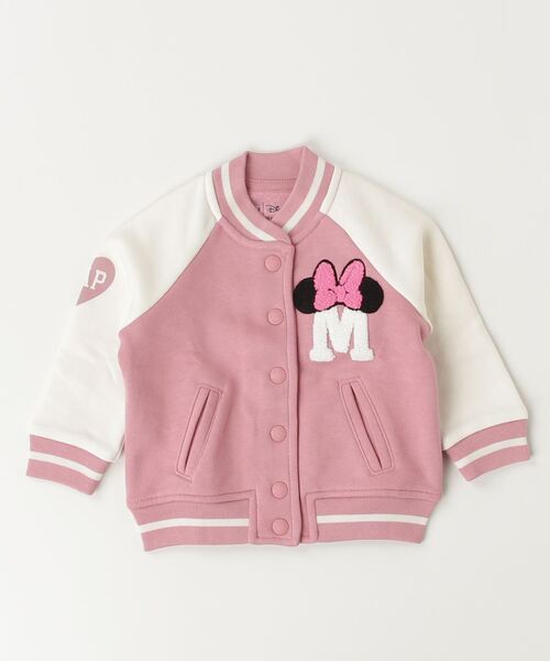 GAP（ギャップ）の「babyGap | ディズニー ミニーマウス バーシティジャケット (幼児)（スタジャン・キッズ・ピンク・95cm/90cm/80ｃｍ/70cm/110cm/105cm/100cm）」の2枚目の写真