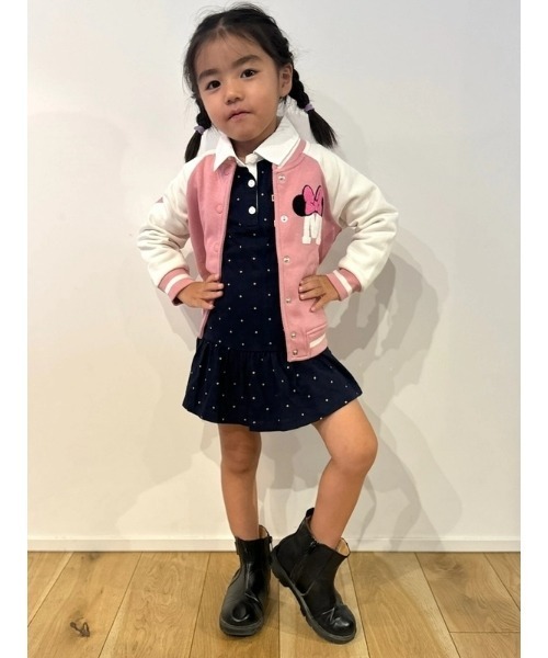 GAP（ギャップ）の「babyGap | ディズニー ミニーマウス バーシティジャケット (幼児)（スタジャン・キッズ・ピンク・95cm/90cm/80ｃｍ/70cm/110cm/105cm/100cm）」の7枚目の写真