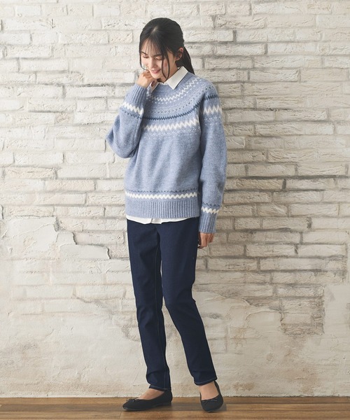 Honeys（ハニーズ）の「スリムデニムスキニー（股下６７ｃｍ）（デニムパンツ・レディース・ブラック/ワンウォッシュ・LL/SS/S/M/L）」の7枚目の写真