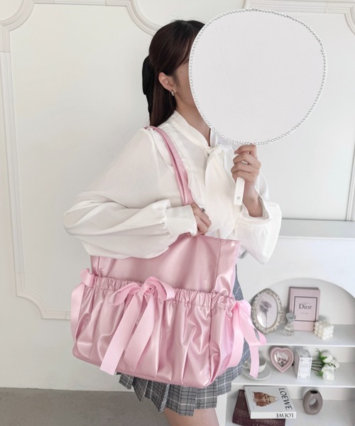 La luna様】ハンドメイドオーダー☆女の子☆フラットトートバッグ&巾着