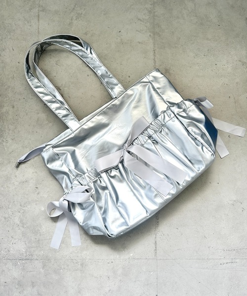 Loueme（ルエム）の「メニーリボン推し活トートバッグ（トートバッグ・レディース・ブラック/シルバー/アイボリー/ピンク・FREE）」の13枚目の写真