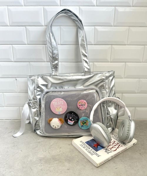 Loueme（ルエム）の「メニーリボン推し活トートバッグ（トートバッグ・レディース・ブラック/シルバー/アイボリー/ピンク・FREE）」の9枚目の写真