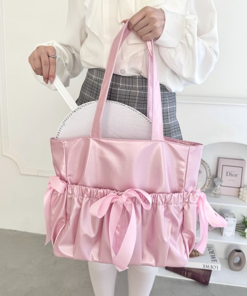 Loueme（ルエム）の「メニーリボン推し活トートバッグ（トートバッグ・レディース・ブラック/シルバー/アイボリー/ピンク・FREE）」の22枚目の写真