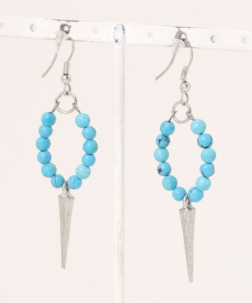 チャイハネ（チャイハネ）の「【チャイハネ】ターキィMEN'Sピアス（ピアス（両耳用）・メンズ・ターコイズブルー・FREE）」の2枚目の写真