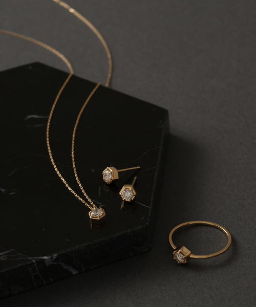 0.18ct六角ダイヤリング K18(リング)|Lilas(リラ) 0.18ct六角ダイヤリング K18(リング)|Lilas(リラ)